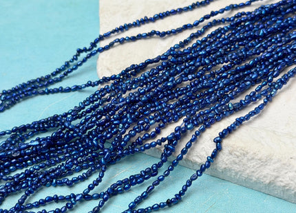 2x3-4 mm Baby Pink Or Royal Blue Rice Nugget Tiny Freshwater Seed Pearls #P3308
