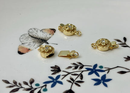 8mm 15mm Jumbo .925 Sterling Silver Clasp, Large Sterling Silver Finding Clasp, Silver Finding Clasps, Floral Design Jumbo Clasp #10062