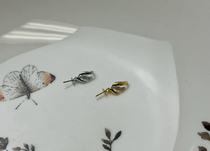 One Piece 925 Sterling Silver/Gold Pendant Setting Findings For Half Drilled Pearls #10378