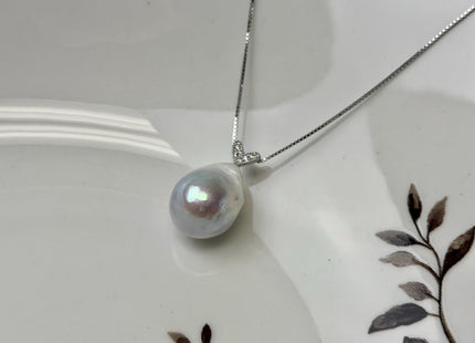 One Piece 925 Sterling Silver/Gold Pendant Setting Findings For Half Drilled Pearls #10379