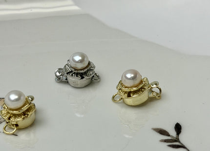 10mm .925 Sterling Silver Clasp Floral Design Pearl Clasp #10381