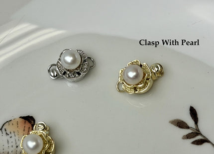 10mm .925 Sterling Silver Clasp Floral Design Pearl Clasp #10381