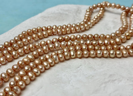 4.5-5 mm AA Champagne Color Potato Freshwater Pearl Beads Genuine High Luster Champagne Freshwater Pearl #1908
