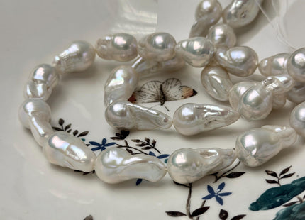12x17-13x25 mm AA Very Rare Baroque Natural White Freshwater Pearls High Luster Pearl #P3315