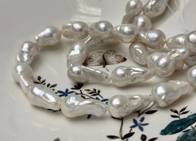 12x17-13x25 mm AA Very Rare Baroque Natural White Freshwater Pearls High Luster Pearl #P3315