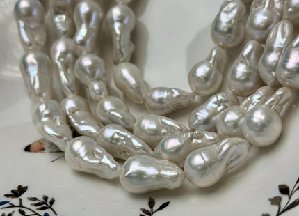12x17-13x25 mm AA Very Rare Baroque Natural White Freshwater Pearls High Luster Pearl #P3315