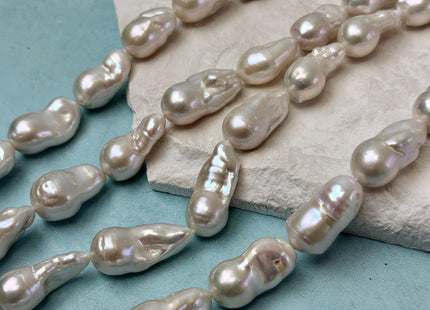 12x17-13x25 mm AA Very Rare Baroque Natural White Freshwater Pearls High Luster Pearl #P3315