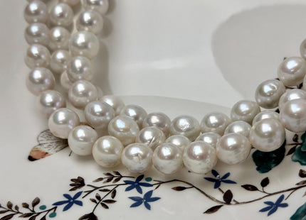 9-12mm Natural White Freshwater Edison Pearl High Luster Baroque Pearl 38 Beads #P3316