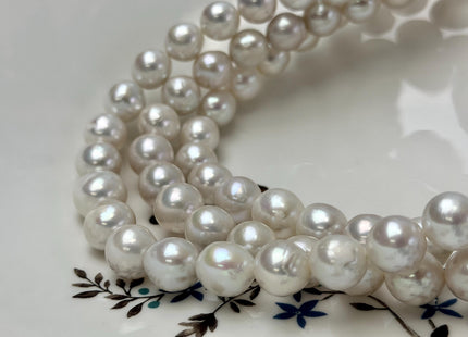 9-12mm Natural White Freshwater Edison Pearl High Luster Baroque Pearl 38 Beads #P3316