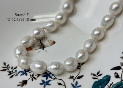 One-Of-A-Kind 11-14x14-20 mm AAA Jumbo Size Baroque Freshwater Pearl Beads Genuine Natural White Edison Baroque Pearls #P3310