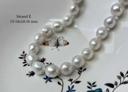 One-Of-A-Kind 11-14x14-20 mm AAA Jumbo Size Baroque Freshwater Pearl Beads Genuine Natural White Edison Baroque Pearls #P3310
