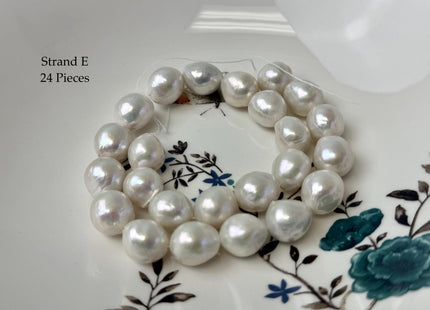 One-Of-A-Kind 11-14x14-20 mm AAA Jumbo Size Baroque Freshwater Pearl Beads Genuine Natural White Edison Baroque Pearls #P3310