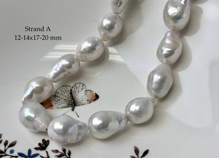 One-Of-A-Kind 11-14x14-20 mm AAA Jumbo Size Baroque Freshwater Pearl Beads Genuine Natural White Edison Baroque Pearls #P3310