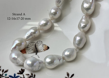 One-Of-A-Kind 11-14x14-20 mm AAA Jumbo Size Baroque Freshwater Pearl Beads Genuine Natural White Edison Baroque Pearls #P3310
