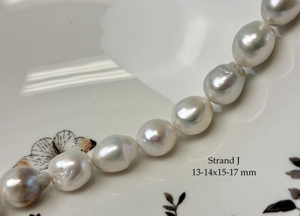 One-Of-A-Kind 11-14x14-20 mm Jumbo Size Baroque Freshwater Pearl Beads Genuine Natural White Freshwater Edison Baroque Pearls #P3310
