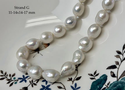 One-Of-A-Kind 11-14x14-20 mm Jumbo Size Baroque Freshwater Pearl Beads Genuine Natural White Freshwater Edison Baroque Pearls #P3310