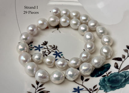 One-Of-A-Kind 11-14x14-20 mm Jumbo Size Baroque Freshwater Pearl Beads Genuine Natural White Freshwater Edison Baroque Pearls #P3310