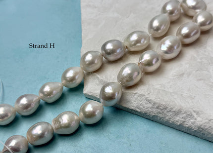 One-Of-A-Kind 11-14x14-20 mm Jumbo Size Baroque Freshwater Pearl Beads Genuine Natural White Freshwater Edison Baroque Pearls #P3310