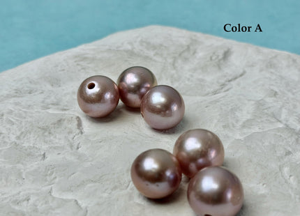 ONE Piece Rare AA 13-14 mm High Luster Large Hole Round Edison Freshwater Pearl Dark Mauve Purple Color 2.1mm Hole #P3317