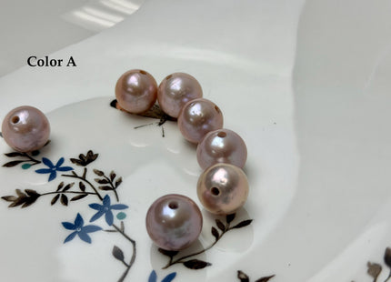 ONE Piece Rare AA 13-14 mm High Luster Large Hole Round Edison Freshwater Pearl Dark Mauve Purple Color 2.1mm Hole #P3317