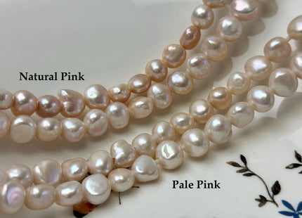 10-11 mm AAA Large Hole Natural Pink Or Pale Pink Freshwater Pearl Nugget Beads Hole Size 2.2 mm High Luster Large Hole Potato Pearls #1481
