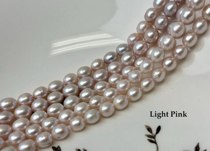 7x8 mm Or 8x9 mm AAA Natural Mauve/Pink/Peach Color Freshwater Rice Pearl Genuine High Luster Smooth And Shiny Oval Pearl #1357