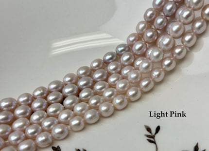 7x8 mm Or 8x9 mm AAA Natural Mauve/Pink/Peach Color Freshwater Rice Pearl Genuine High Luster Smooth And Shiny Oval Pearl #1357
