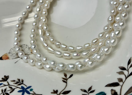 5-6x6-7 mm AAA Natural White High Luster Baby Edison Baroque Freshwater Pearl Beads Genuine Tear Drop Shape Small Edison Pearls #P1820