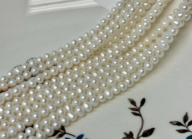 3.5-4 mm AA Tiny Seed Natural White Potato Freshwater Pearl Beads Genuine Tiny Freshwater Pearl Beads 93 Pieces #1372