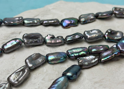 9-10x15-24 mm Peacock Color Keshi Biwa Stick Freshwater Pearl Beads Genuine Super High Luster Unique Keshi Biwa Freshwater Pearl #P3329