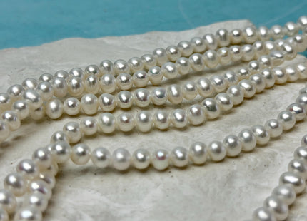 4x5x6 mm 5x6-7 mm AA Natural White Potato Freshwater Pearl Beads Genuine High Luster Natural White Potato Freshwater Pearls 73 Pieces #1394
