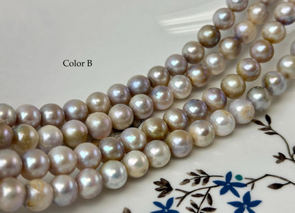 9 mm AA Natural Seaweed Pink Color Off Round Freshwater Pearls Beads Genuine Natural Seaweed Pink Round Freshwater Pearls 45 Pieces #P3319