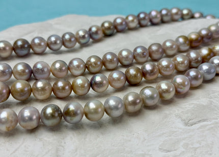 9 mm AA Natural Seaweed Pink Color Off Round Freshwater Pearls Beads Genuine Natural Seaweed Pink Round Freshwater Pearls 45 Pieces #P3319