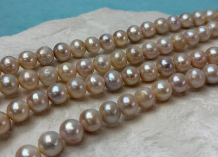 9 mm AA Natural Seaweed Pink Color Off Round Freshwater Pearls Beads Genuine Natural Seaweed Pink Round Freshwater Pearls 45 Pieces #P3319