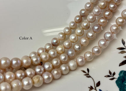 9 mm AA Natural Seaweed Pink Color Off Round Freshwater Pearls Beads Genuine Natural Seaweed Pink Round Freshwater Pearls 45 Pieces #P3319