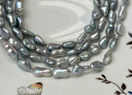 7-9x11-16 mm AAA Gray Color Keshi Nugget Freshwater Pearl Beads Very Rare Genuine Super High Luster Keshi Rice Nugget Pearls #P3320