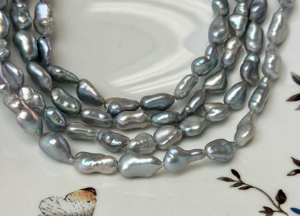 7-9x11-16 mm AAA Gray Color Keshi Nugget Freshwater Pearl Beads Very Rare Genuine Super High Luster Keshi Rice Nugget Pearls #P3320