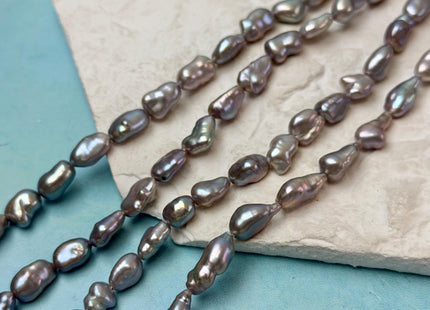 7-9x11-16 mm AAA Gray Color Keshi Nugget Freshwater Pearl Beads Very Rare Genuine Super High Luster Keshi Rice Nugget Pearls #P3320
