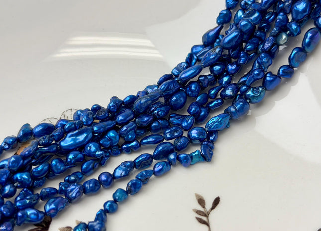 4x5-7 mm Baby Pink Or Royal Blue Rice Nugget Tiny Oval Rice Nugget Unique Freshwater Small Seed Pearls #P3322