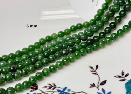 6 mm 8 mm 10 mm AAA Smooth Round Dark Green Emerald Gemstone Loose Beads 15 Inches Strand #4763