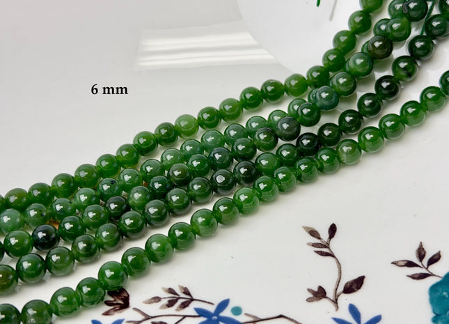 6 mm 8 mm 10 mm AAA Smooth Round Dark Green Emerald Gemstone Loose Beads 15 Inches Strand #4763