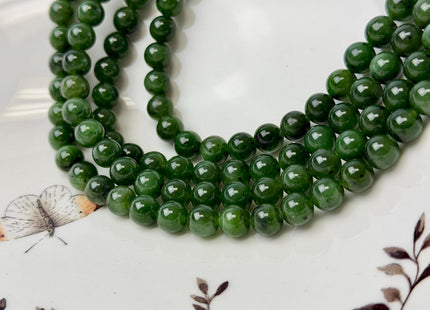 6 mm 8 mm 10 mm AAA Smooth Round Dark Green Emerald Gemstone Loose Beads 15 Inches Strand #4763