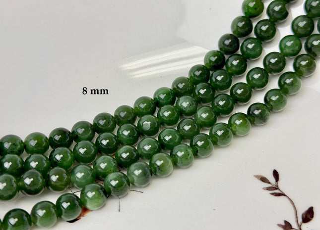 6 mm 8 mm 10 mm AAA Smooth Round Dark Green Emerald Gemstone Loose Beads 15 Inches Strand #4763