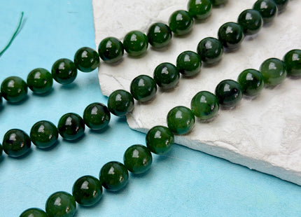 6 mm 8 mm 10 mm AAA Smooth Round Dark Green Emerald Gemstone Loose Beads 15 Inches Strand #4763