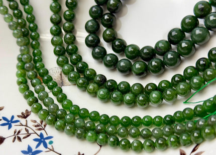 6 mm 8 mm 10 mm AAA Smooth Round Dark Green Emerald Gemstone Loose Beads 15 Inches Strand #4763