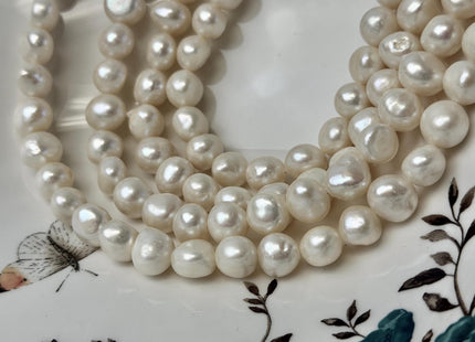 10-11 mm AA Natural White Jumbo Size Potato Nugget Freshwater Pearl Beads Genuine Natural White Pearl 40 Pieces #P3333