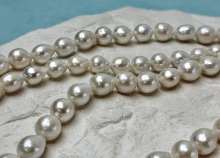 10-11 mm AAAA Natural White High Luster Edison Baroque Freshwater Pearl Beads 14.5 Inches Strand 31 Pieces #P3334