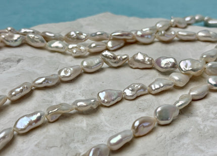 6-8x9-13 mm AAAA Natural White Keshi Freshwater Pearls Beads Genuine High Luster Rice Nugget Keshi Pearl Beads #P3336