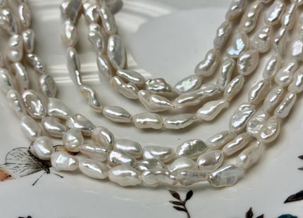 6-8x9-13 mm AAAA Natural White Keshi Freshwater Pearls Beads Genuine High Luster Rice Nugget Keshi Pearl Beads #P3336