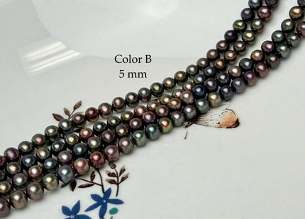 5-6 mm AAA Dark Chocolate Brown Peacock Potato Freshwater Pearl Beads #P3351